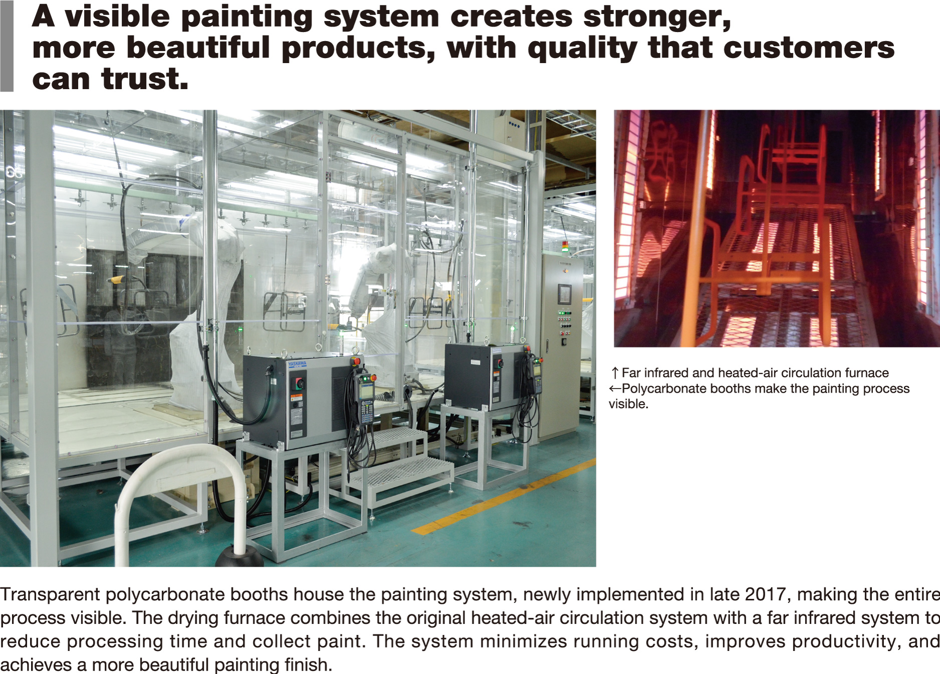 A visible painting system creates stronger, more beautiful products, with quality that customers can trust.